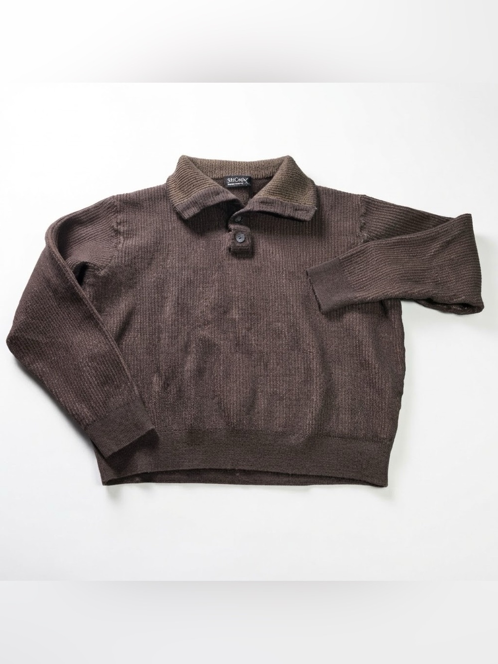 St. Croix Men’s Wool Blend Polo Sweater XL Brown Long Sleeve Knit USA Made